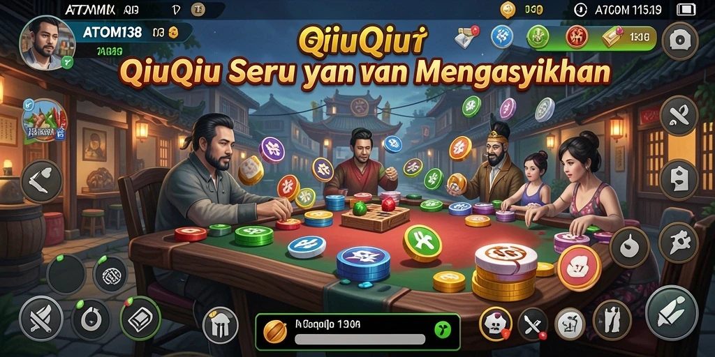 Tampilan gameplay seru dalam ATOM138 saat bermain QiuQiu.