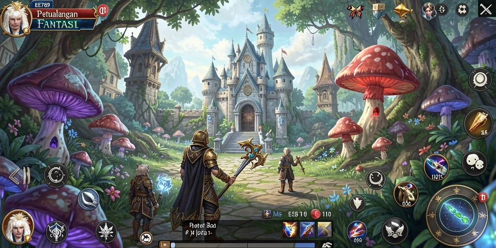 Gameplay seru di EE789 dengan berbagai karakter dan monster.
