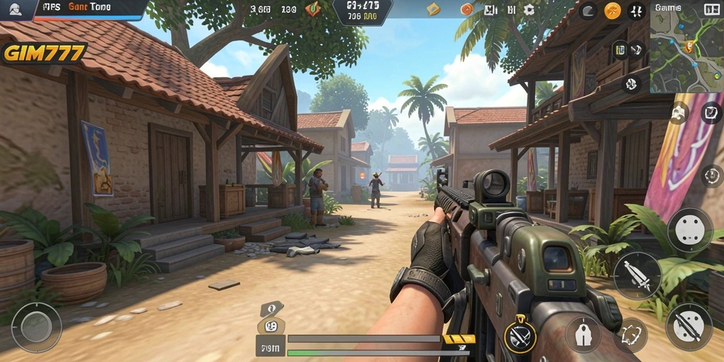 Screenshot GIM777 menampilkan aksi seru dalam gameplay TPS.
