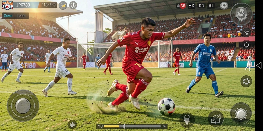 Gameplay seru JP6789 dalam aksi pertandingan sepak bola.