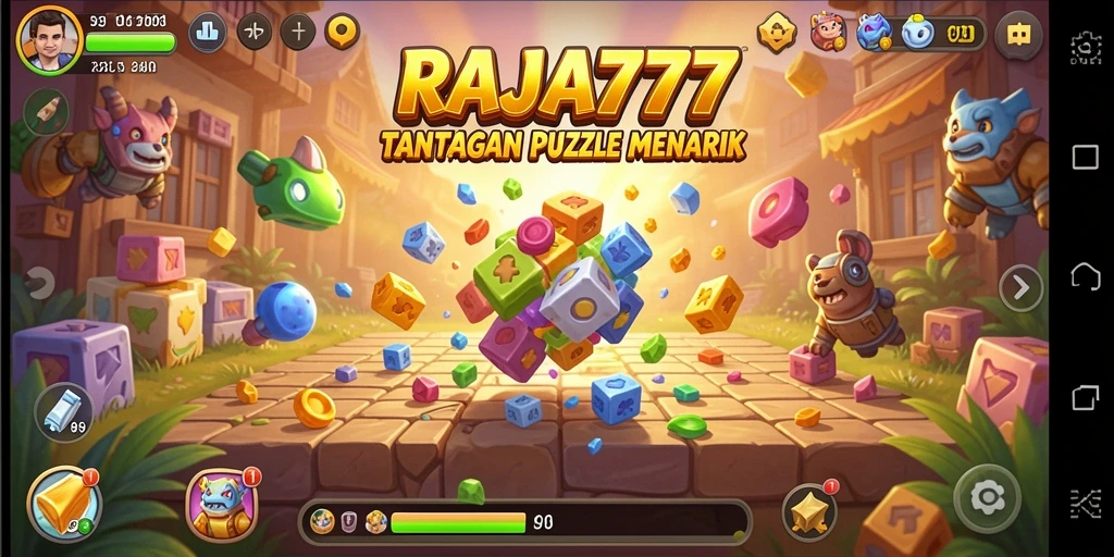 Tampilan gameplay <strong>RAJA777</strong> dengan tantangan puzzle yang menarik.