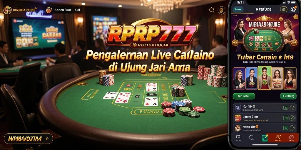 Tampilan gameplay menyerupai kasino nyata dengan dealer langsung.