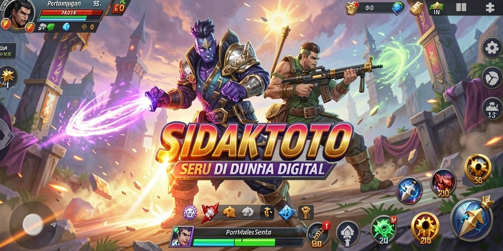 Tampilan seru pertarungan dalam SidakToto dengan karakter unik.